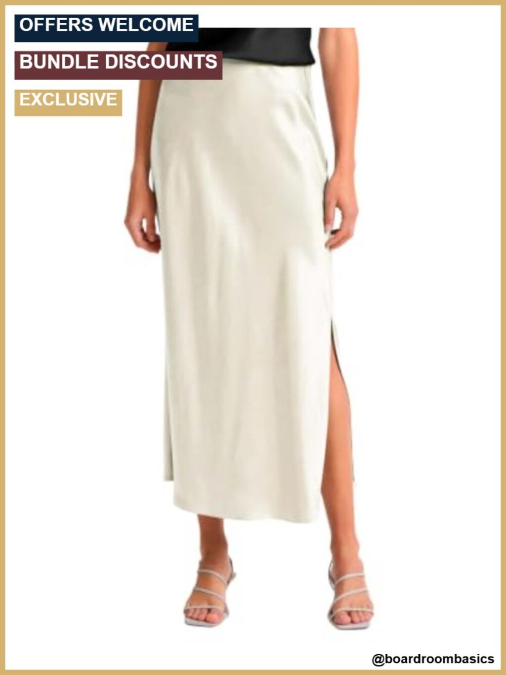 Satin High Waist Slit Long Maxi Skirt for Women A-Line